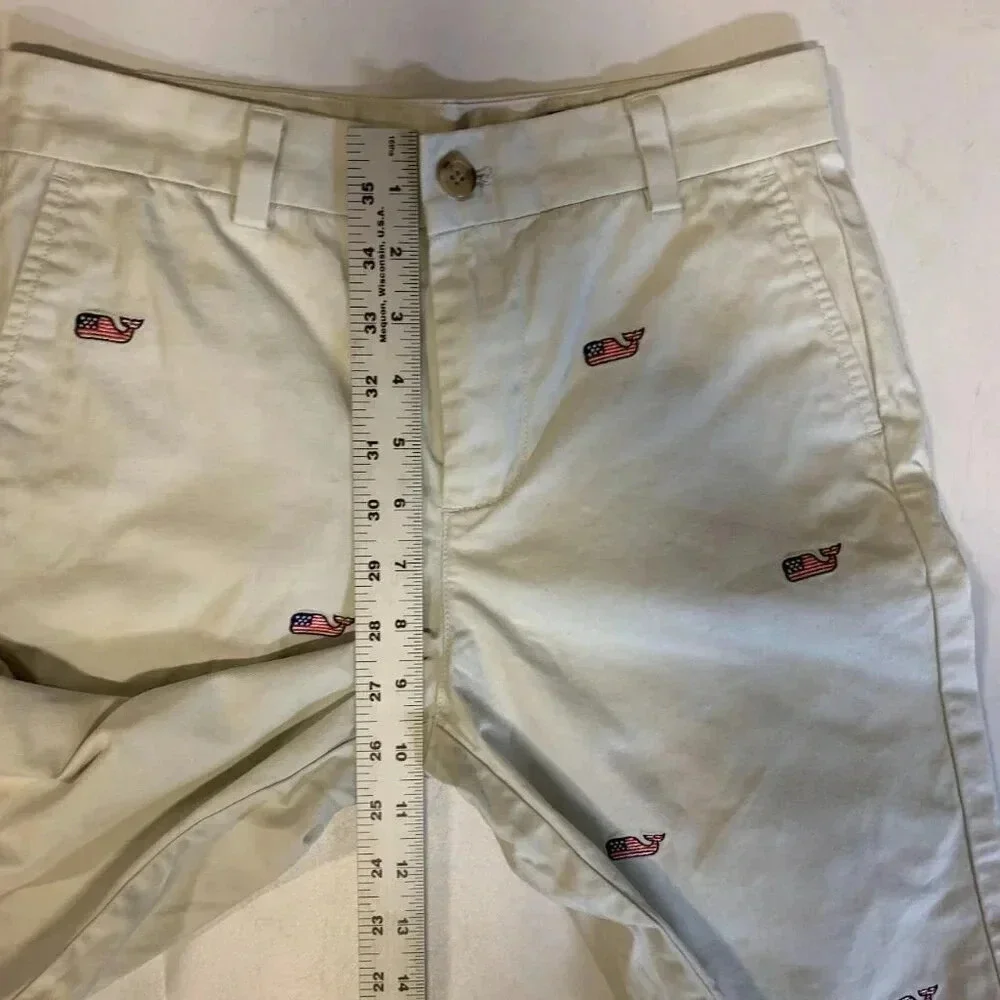 Vineyard Vines‎ Boys Flag Whale Embroidered Cotton Breaker Shorts Size 12